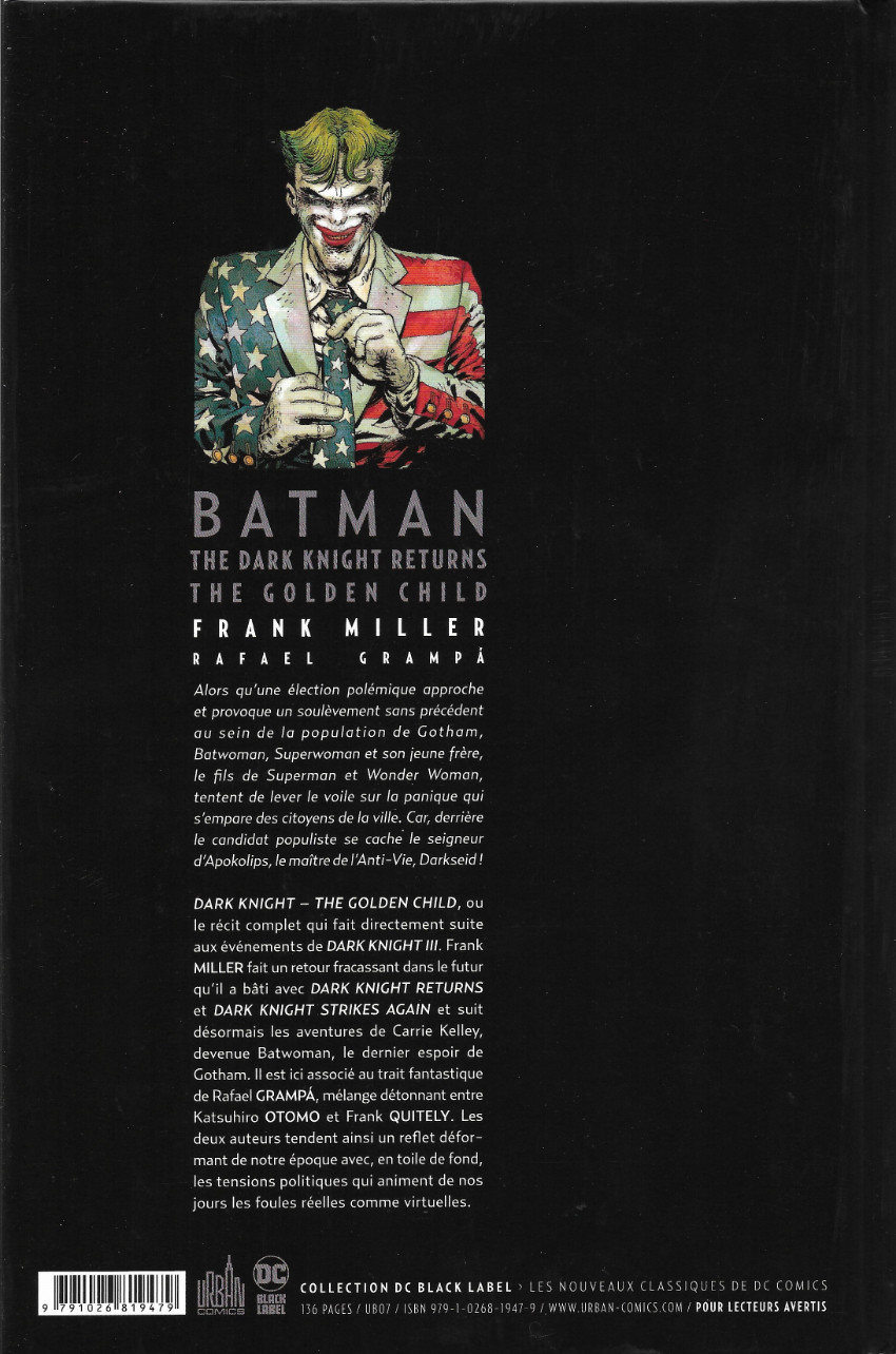 Verso de l'album Batman - Dark Knight Returns : The Golden Child