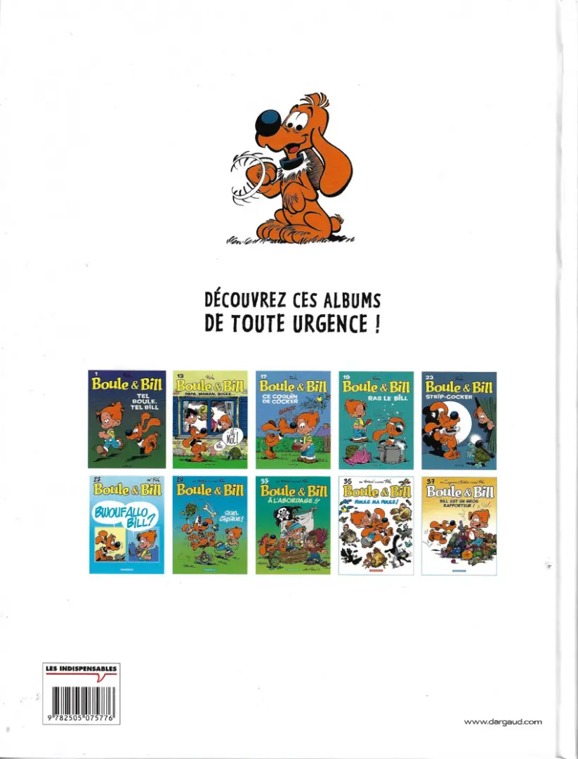 Verso de l'album Boule & Bill Tome 32 Mon meilleur ami