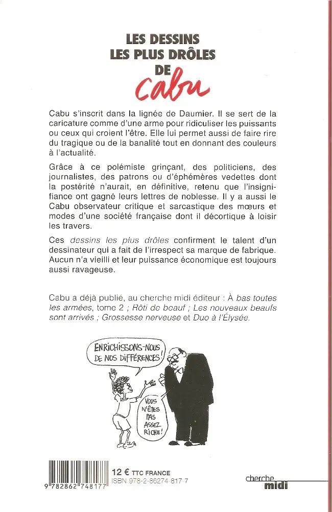 Verso de l'album Les dessins les plus drôles de Cabu