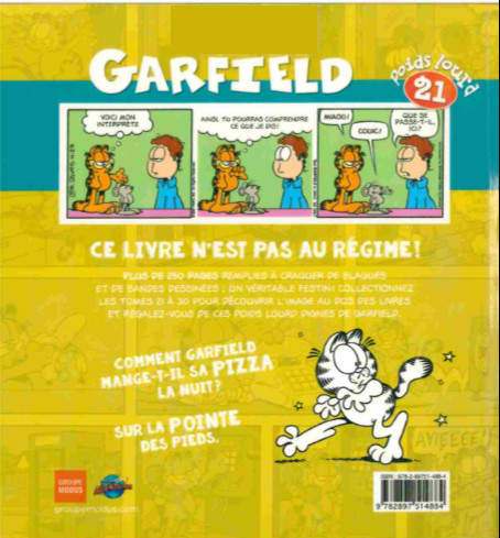 Verso de l'album Garfield Poids lourd 21