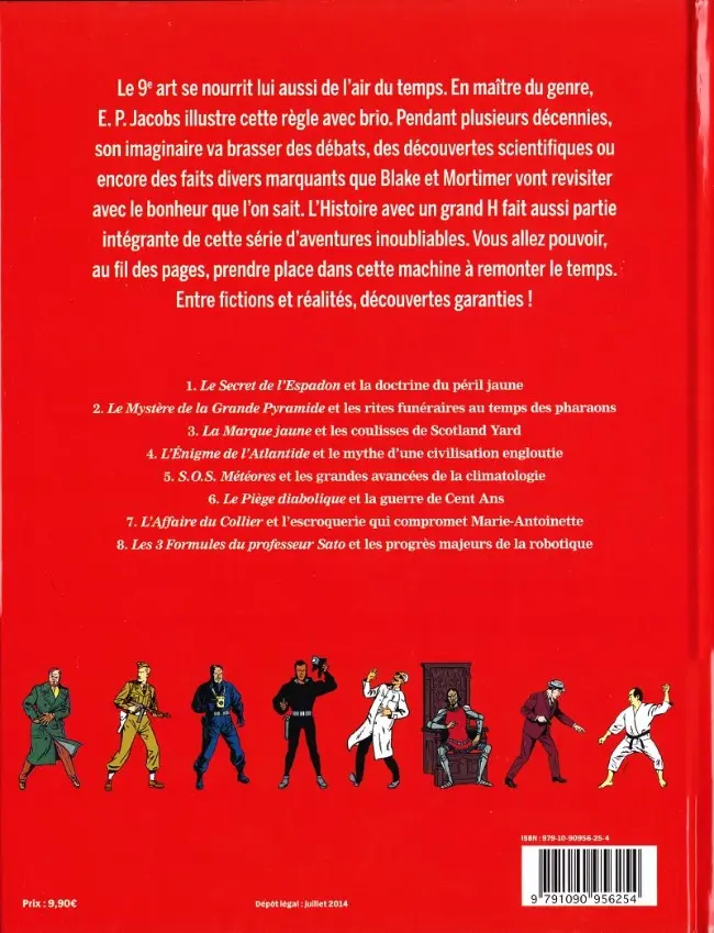 Verso de l'album Les Personnages de Blake et Mortimer dans l'Histoire