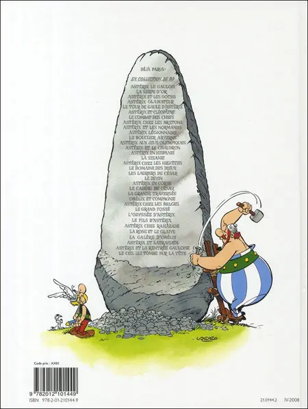 Verso de l'album Astérix Tome 12 Astérix aux jeux olympiques
