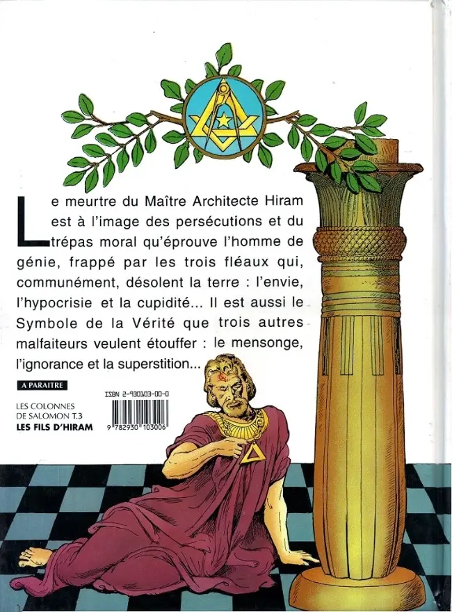 Verso de l'album Les Colonnes de Salomon Tome 2 La Mort d'Hiram