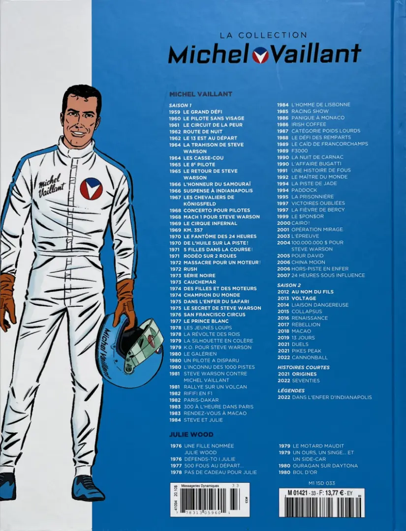 Verso de l'album Michel Vaillant La Collection 33 Le prince blanc
