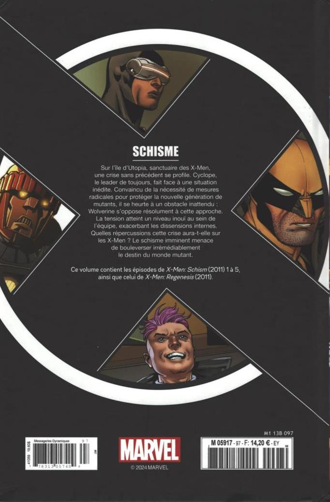 Verso de l'album X-Men - La Collection Mutante Tome 97 Schisme