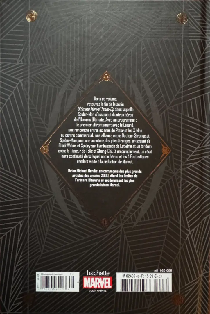 Verso de l'album Marvel Ultimate 8 Spider-Man - Étranges rencontres