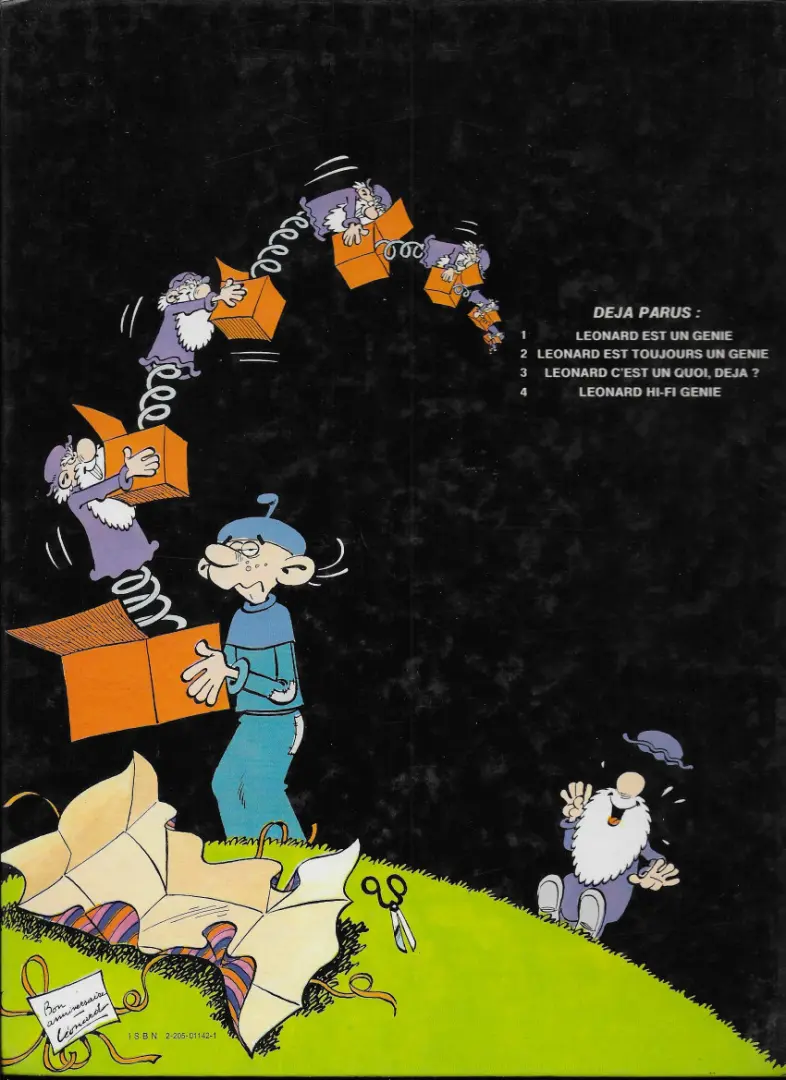 Verso de l'album Léonard Tome 1 Léonard est un génie