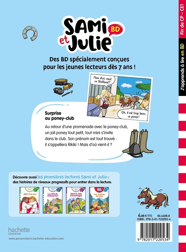 Verso de l'album Sami et Julie Surprise au poney-club