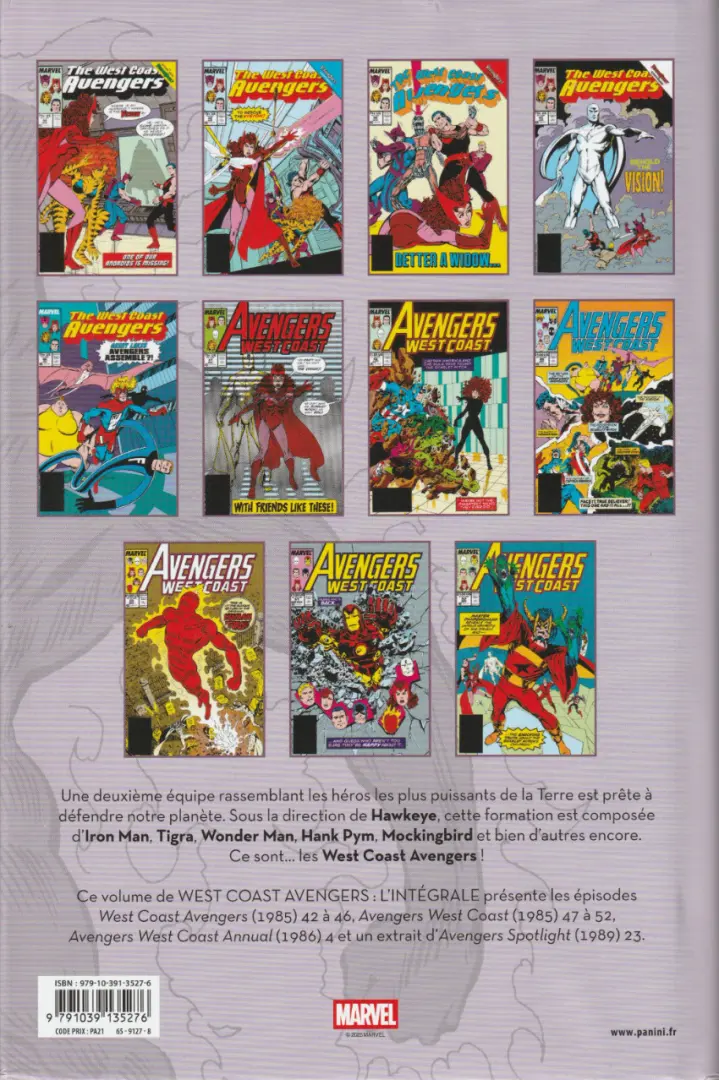 Verso de l'album West Coast Avengers - L'intégrale Tome 6 1989
