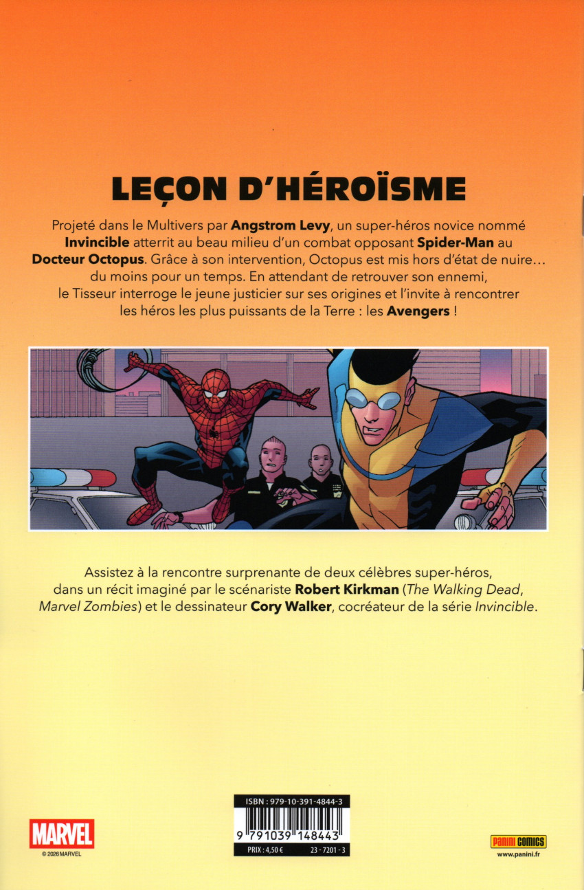 Verso de l'album Marvel Team-UP : Spider-Man rencontre Invincible
