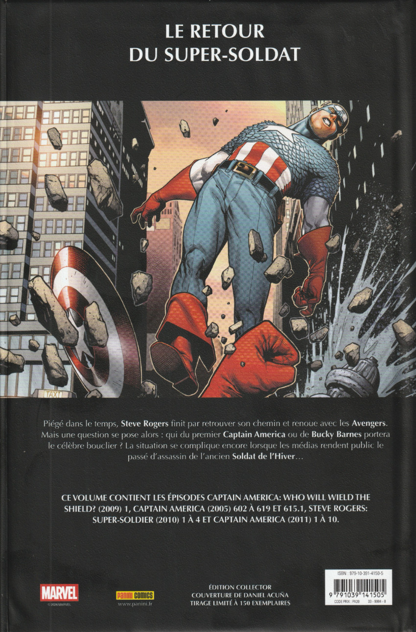 Verso de l'album Captain America 4 Le procès de Captain America