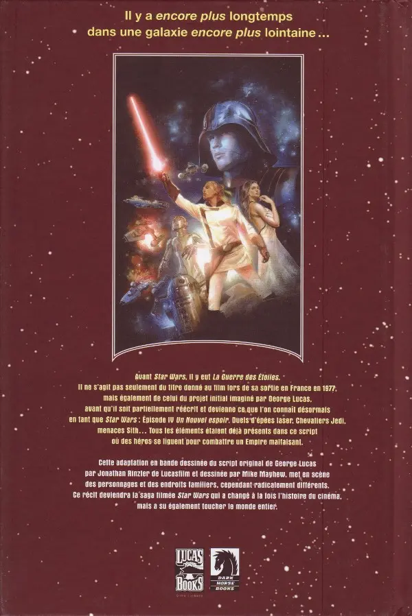 Verso de l'album La Guerre des étoiles
