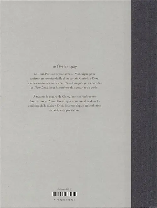 Verso de l'album Jeune fille en Dior