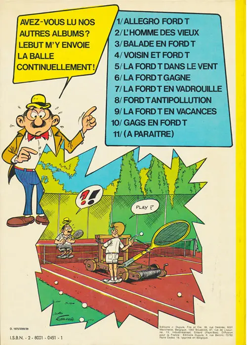 Verso de l'album Marc Lebut et son voisin Tome 10 Gags en Ford T