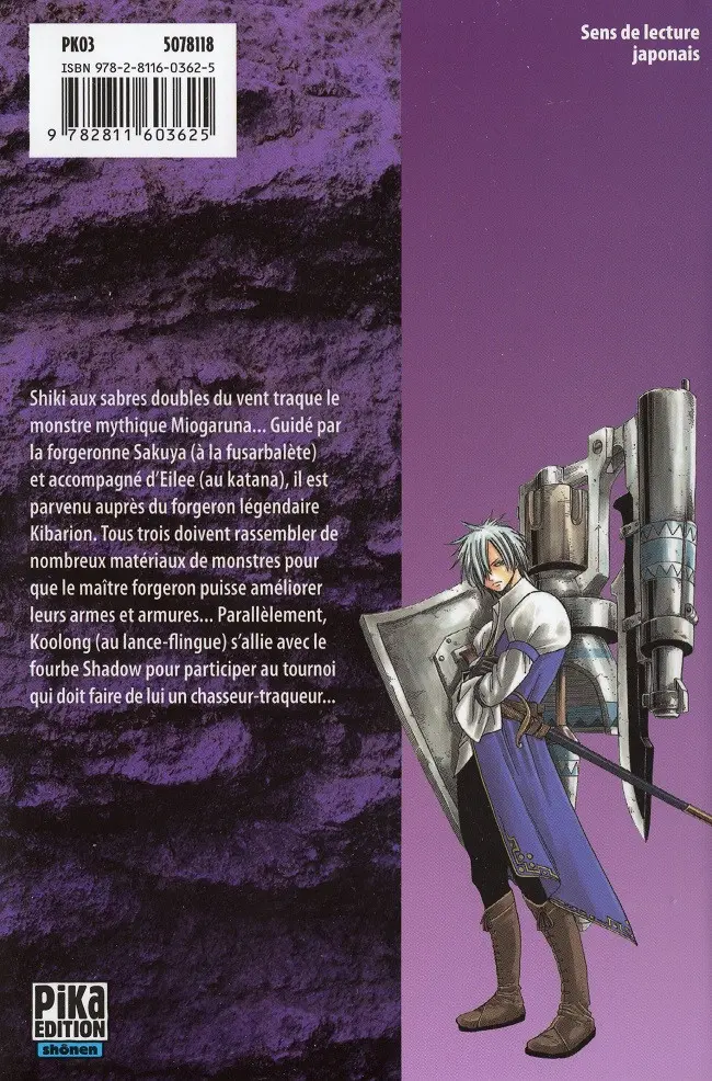 Verso de l'album Monster Hunter Orage 03
