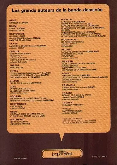 Verso de l'album Le Mystère de l'atoll