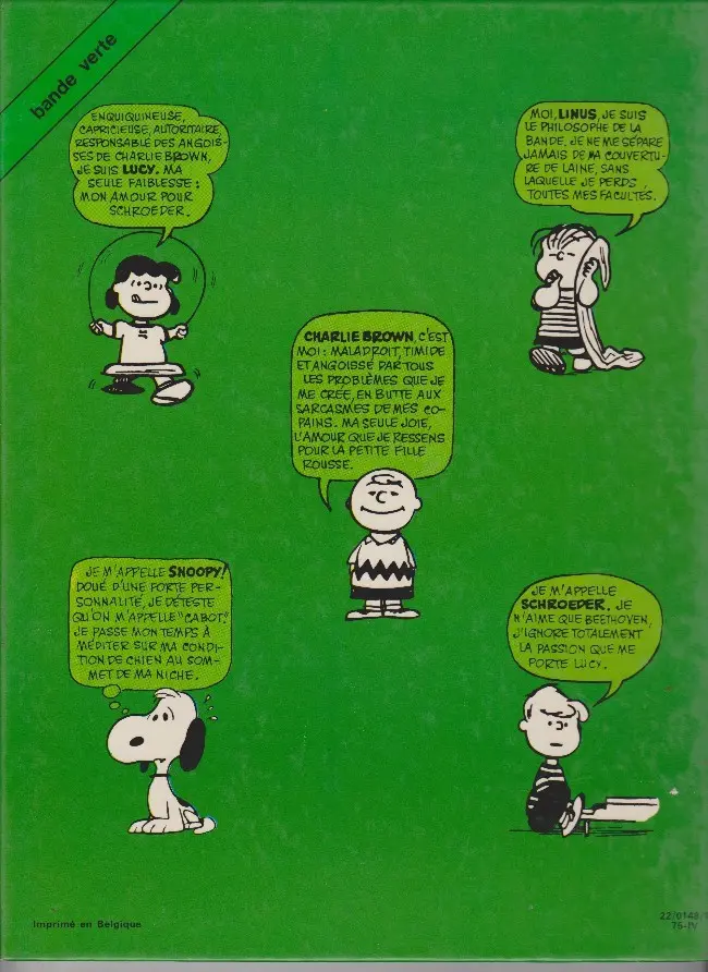 Verso de l'album Peanuts Tome 3 Les malheurs de Charlie Brown