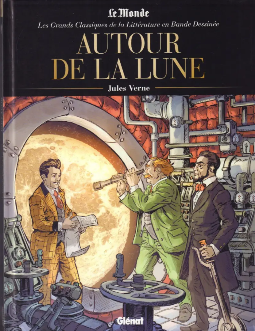 Couverture de l'album Les Grands Classiques de la littérature en bande dessinée Tome 17 Autour de la Lune