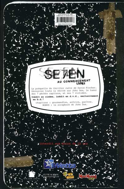 Verso de l'album Se7en : au commencement Tome 1 Livre 1