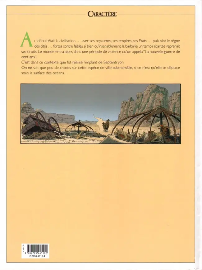 Verso de l'album Septentryon Tome 3 Secteur Glypha