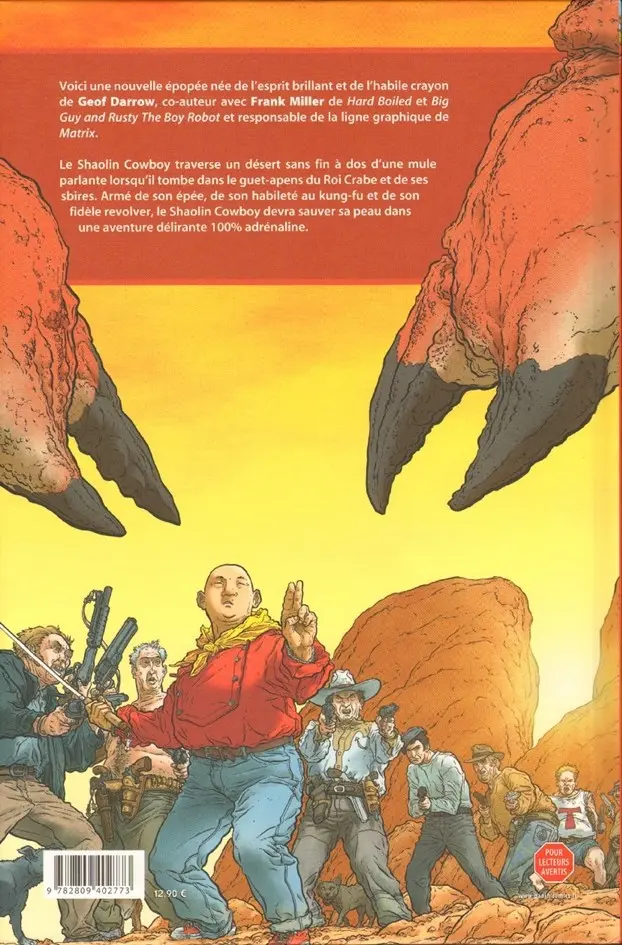 Verso de l'album The Shaolin Cowboy 1 La vengeance du roi crabe
