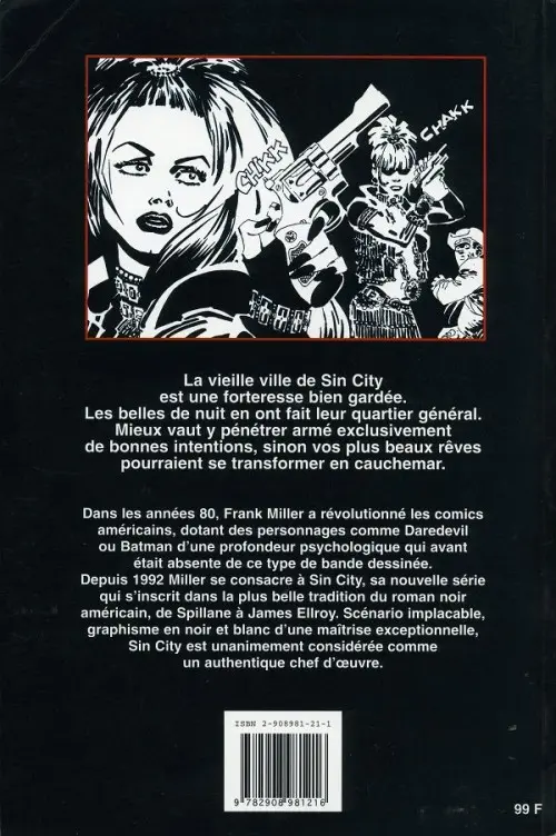 Verso de l'album Sin City Tome 3 Le grand carnage