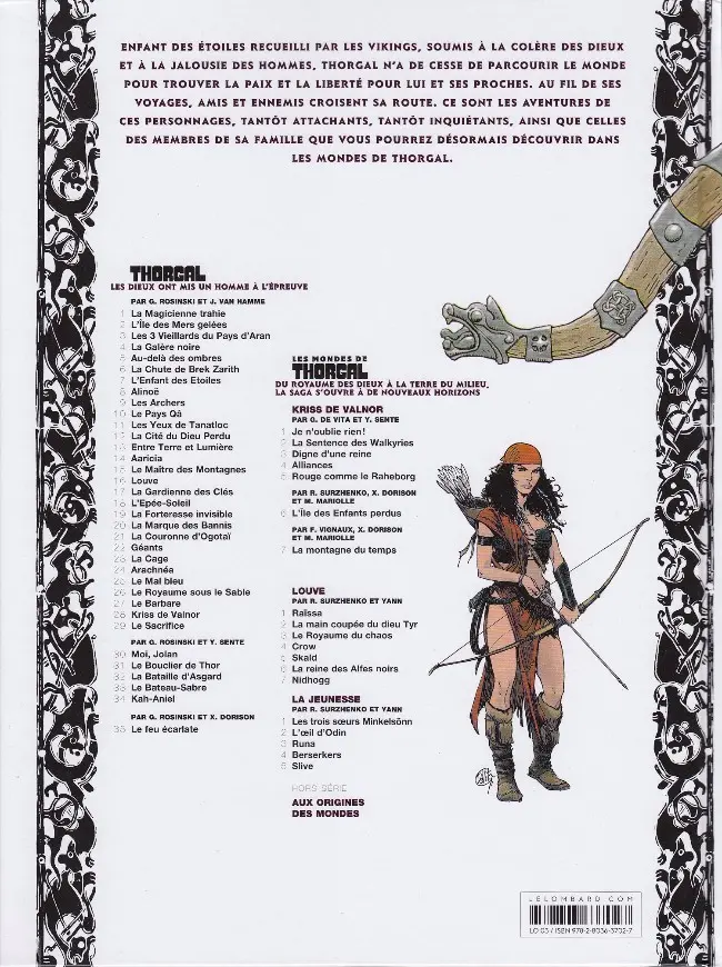 Verso de l'album Les mondes de Thorgal - Kriss de Valnor Tome 7 La montagne du temps