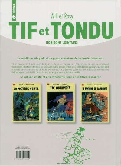Verso de l'album Tif et Tondu Intégrale Tome 6 Horizons Lointains