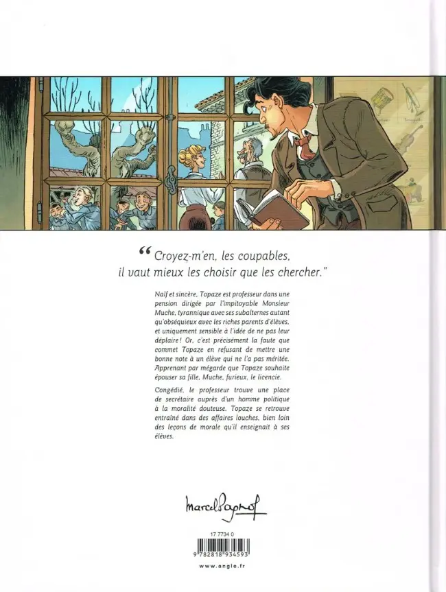 Verso de l'album Topaze 1re partie