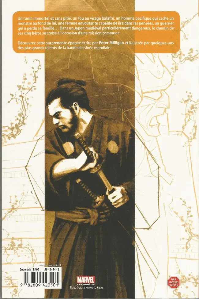 Verso de l'album 5 Ronin - La Voie du samouraï Wolverine