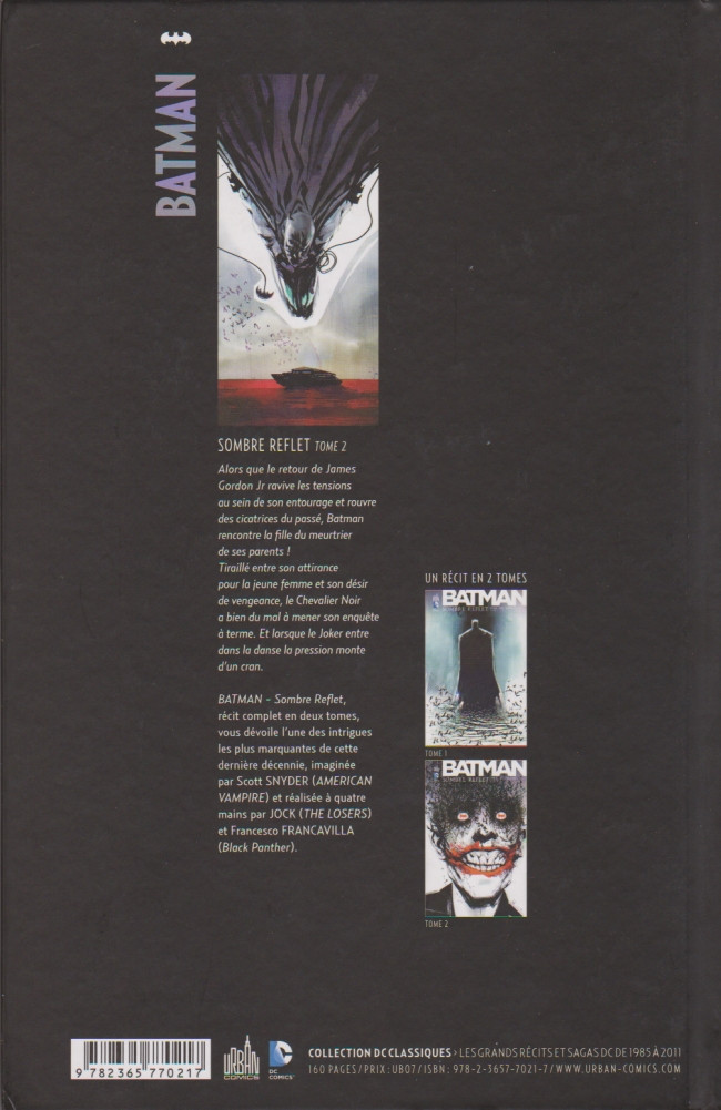 Verso de l'album Batman : Sombre reflet Tome 2 Sombre reflet - Tome 2