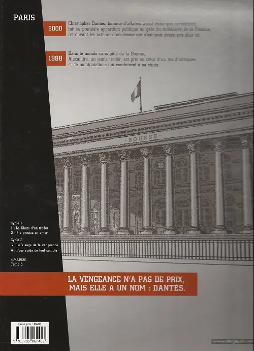 Verso de l'album Dantès Tome 3 Le Visage de la vengeance