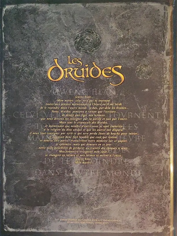 Verso de l'album Les Druides Tome 1 Les mystère des Oghams