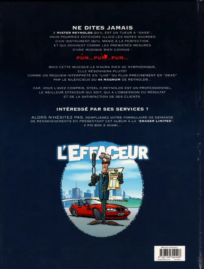 Verso de l'album L'effaceur Tome 1 Clients et victimes, même satisfaction