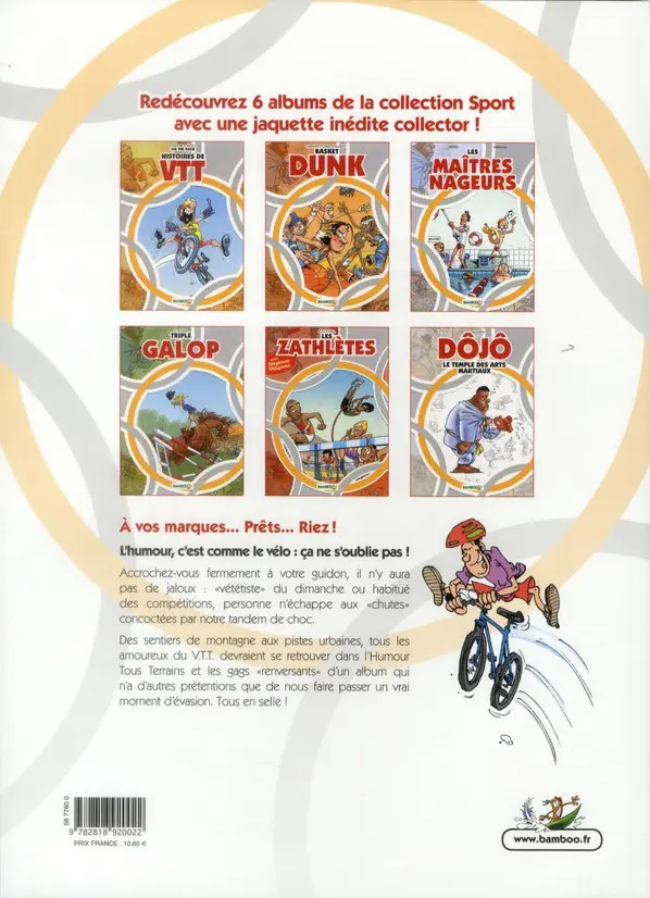 Verso de l'album Histoires de VTT On the rock