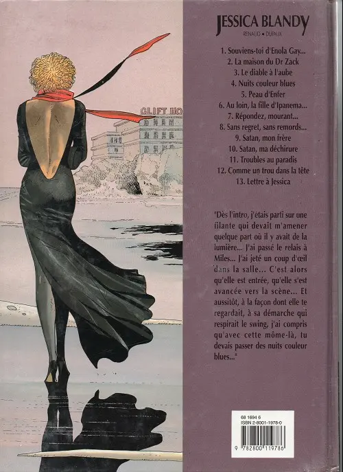 Verso de l'album Jessica Blandy Tome 4 Nuits couleur blues