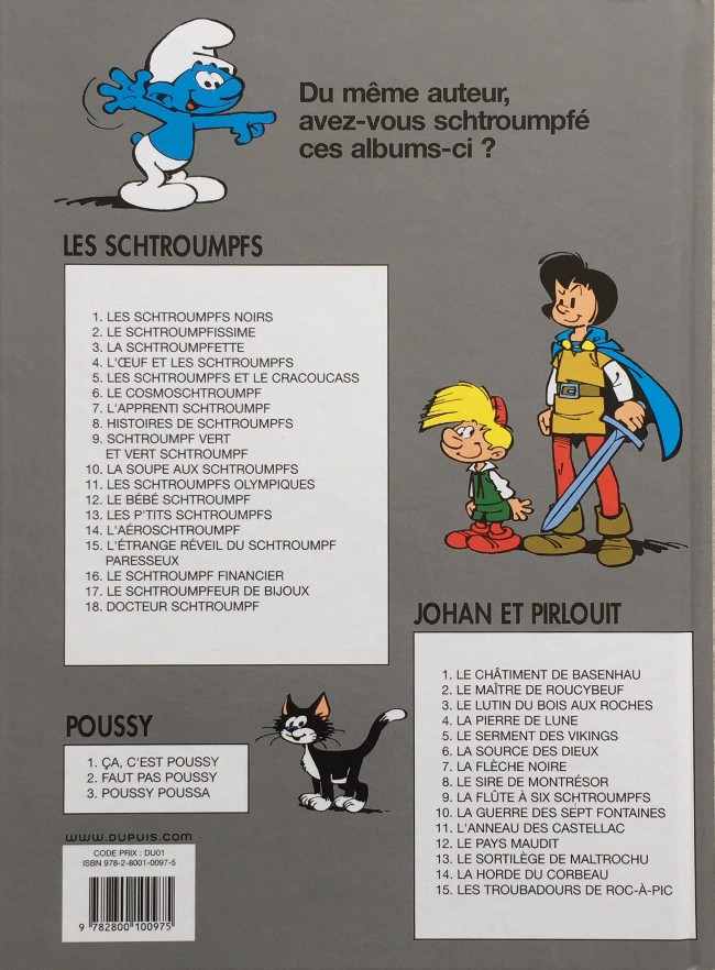 Verso de l'album Johan et Pirlouit Tome 3 Le lutin du bois aux roches