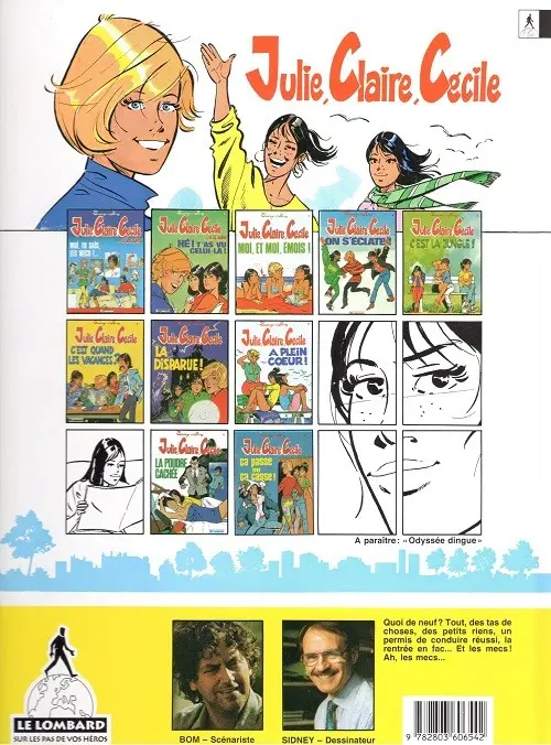 Verso de l'album Julie, Claire, Cécile Tome 3 Moi, et moi, émois !