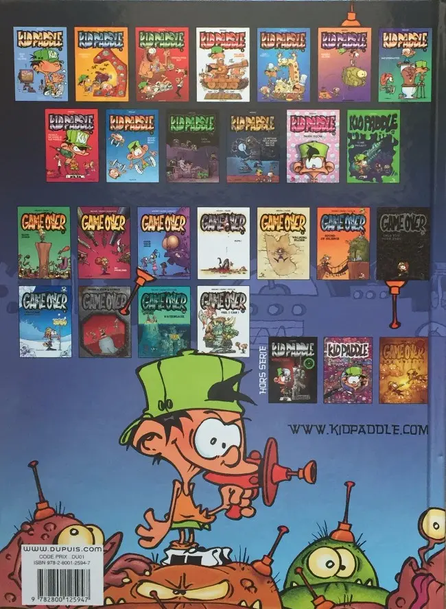 Verso de l'album Kid Paddle Tome 4 full métal casquette
