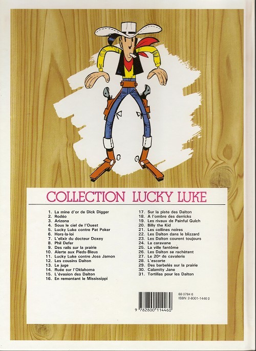 Verso de l'album Lucky Luke Tome 6 Hors-la-loi