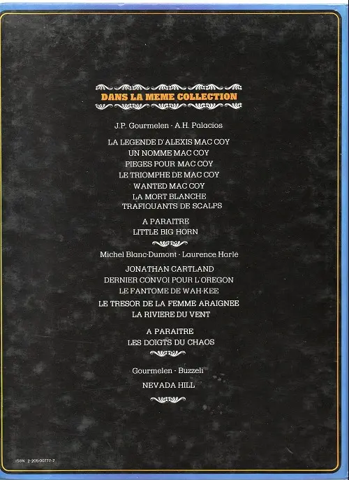 Verso de l'album Mac Coy Tome 1 La légende d'Alexis Mac Coy