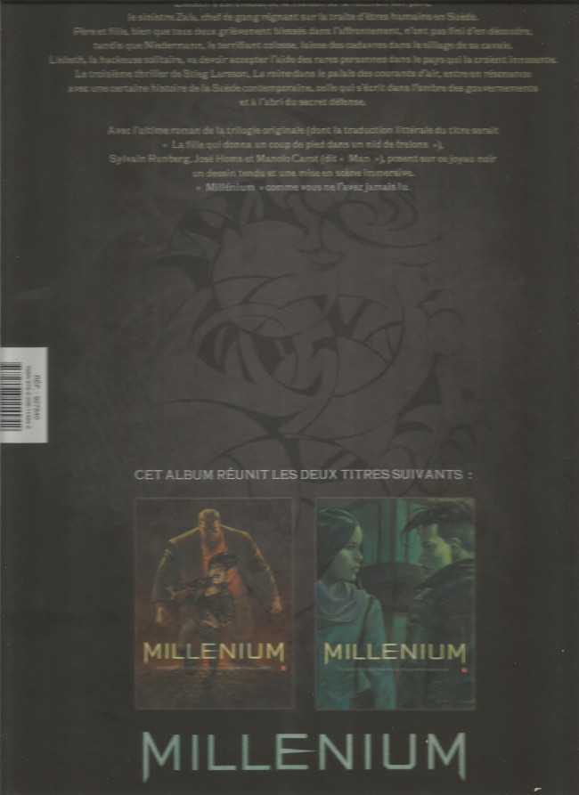 Verso de l'album Millénium La reine dans le palais des courants d'air
