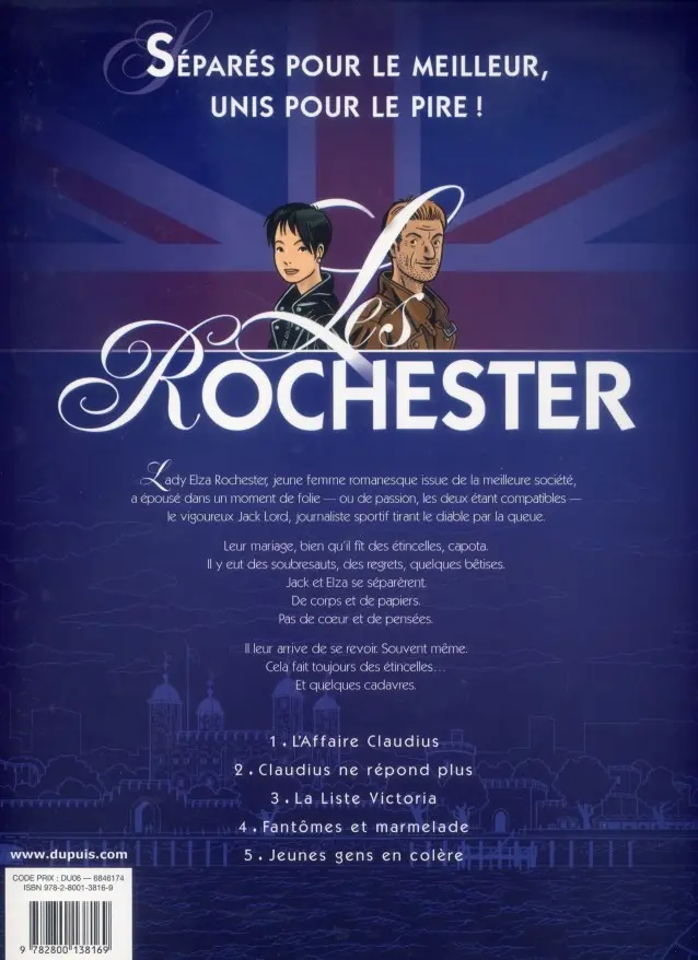 Verso de l'album Les Rochester Tome 1 L'affaire Claudius