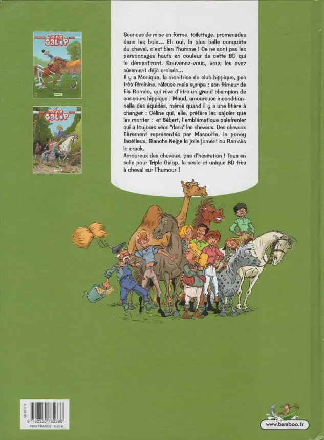 Verso de l'album Triple galop Tome 1