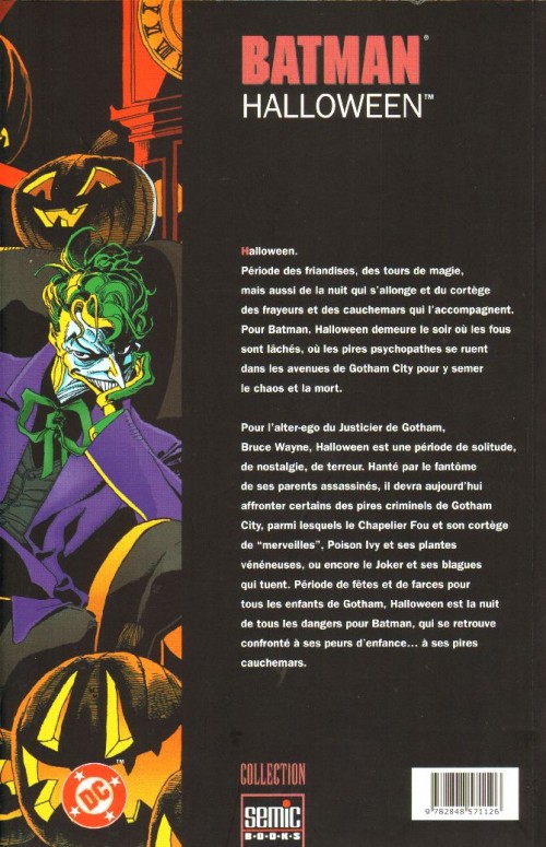 Verso de l'album Batman : Halloween Tome 2