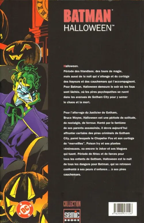 Verso de l'album Batman : Halloween Tome 2