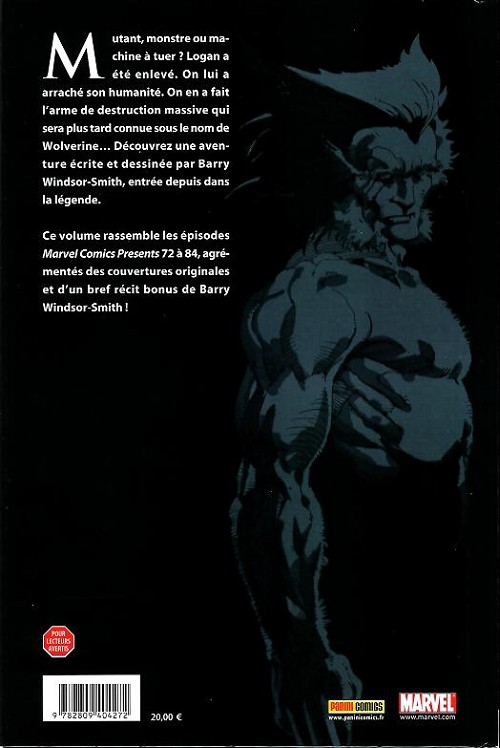 Verso de l'album Best of Marvel 16 Wolverine : Arme X