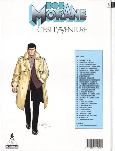 Verso de l'album Bob Morane Tome 50 L'anneau de Salomon