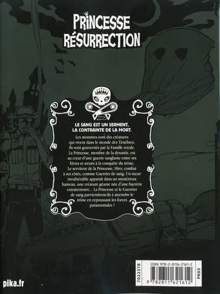 Verso de l'album Princesse résurrection 17