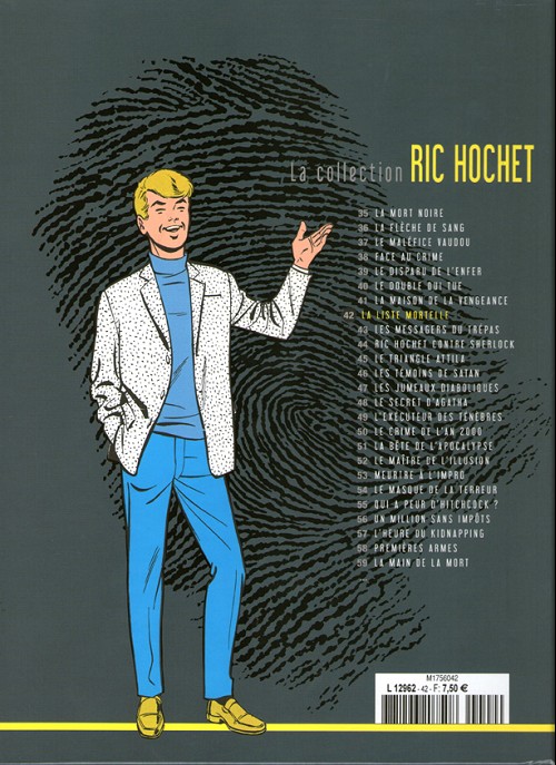 Verso de l'album Ric Hochet La collection Tome 42 La liste mortelle